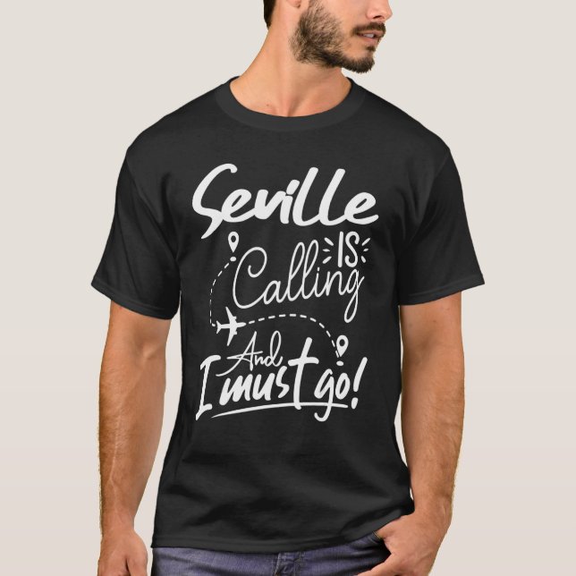 Camiseta Sevilha está chamando e eu tenho que ir Espanha (Frente)