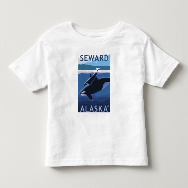 Camiseta Seward, AlaskaOrca e cena da vitela (Frente)