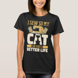 Camiseta Sewing Cat Sewer Machine Seamstress Handcraft Se