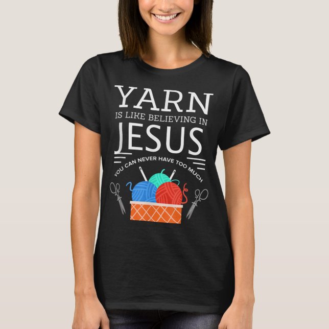 Camiseta Sewing Jesus Quilling Yarn Agulha Christian (Frente)