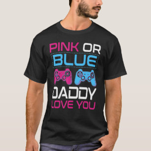 Camiseta Sexo Cor-De-Rosa Ou Azul Revelar Pai De Jogo De Ví