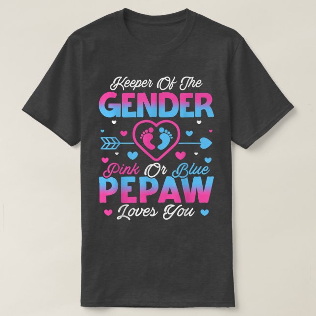 Camiseta Sexo De Bebê Revela Chá Rosa Ou Azul Amores De Pep (Frente do Design)