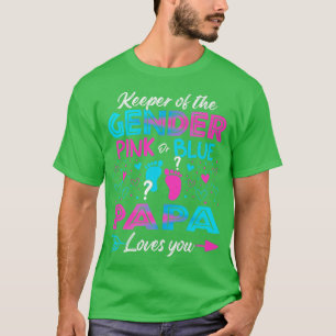 Camiseta Sexo De Bebê Revela Chá Rosa Ou Azul Papá Loves