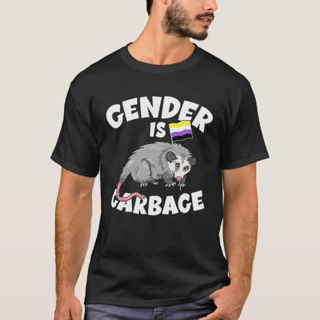 Camiseta Sexo É Lixo Sexo-Fluido LGBTQ Fl Não Binário (Frente)