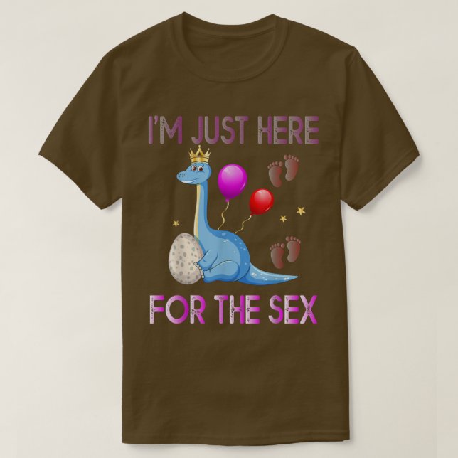 Camiseta Sexo engraçado revela gravidez dinossauros bebê en (Frente do Design)