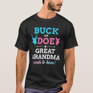 Camiseta Sexo Reveal Buck Ou Doce Excelente Vovó Correspond