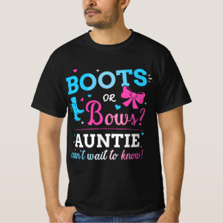 Camiseta Sexo revela botas ou arcos tia combinando bebê p