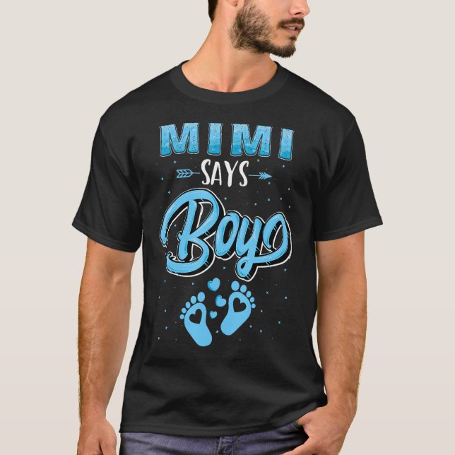 Camiseta Sexo revela Mimi diz Boy baby correspondente à fam (Frente)