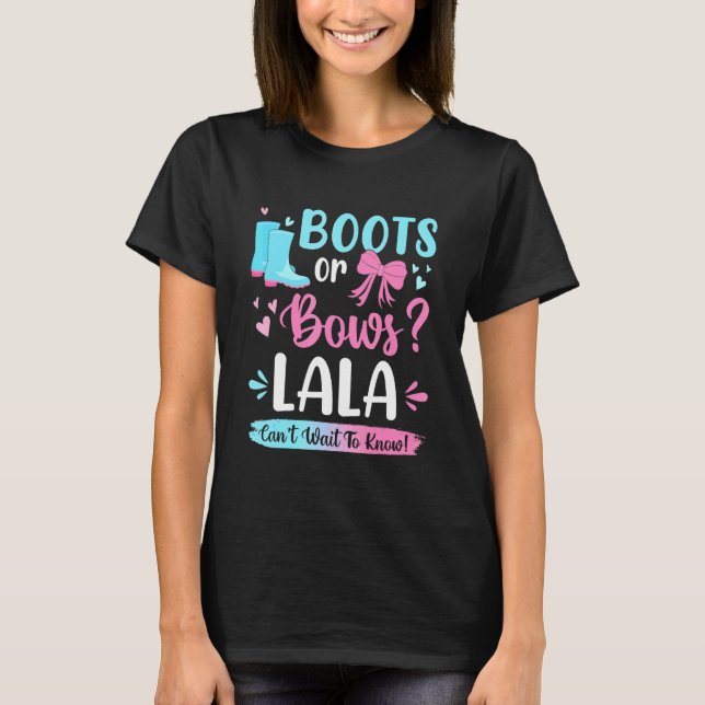 Camiseta Sexo Revelação Boots Ou Arcos Lala Correspondendo  (Frente)