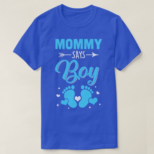 Camiseta Sexo Revelado Para Mamães Diz Menino Correspondent (Frente do Design)