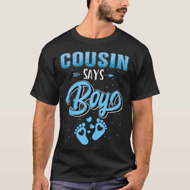 Camiseta Sexo Revelado Primo Diz Menino Vinculando Família (Frente)