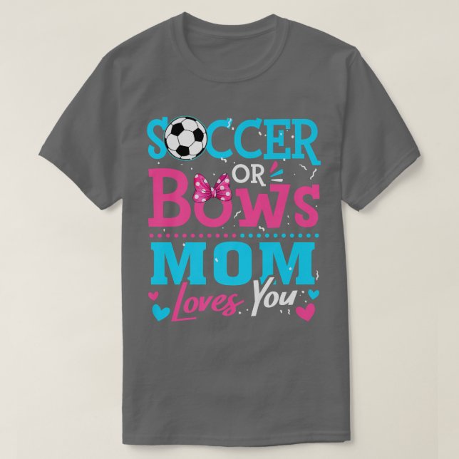 Camiseta Sexo Revele Futebol Ou Arcos Mamãe Te Ama Objetivo (Frente do Design)