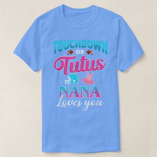 Camiseta Sexo Revele Touchdown Ou Tutus Nana Matching Bab (Frente do Design)