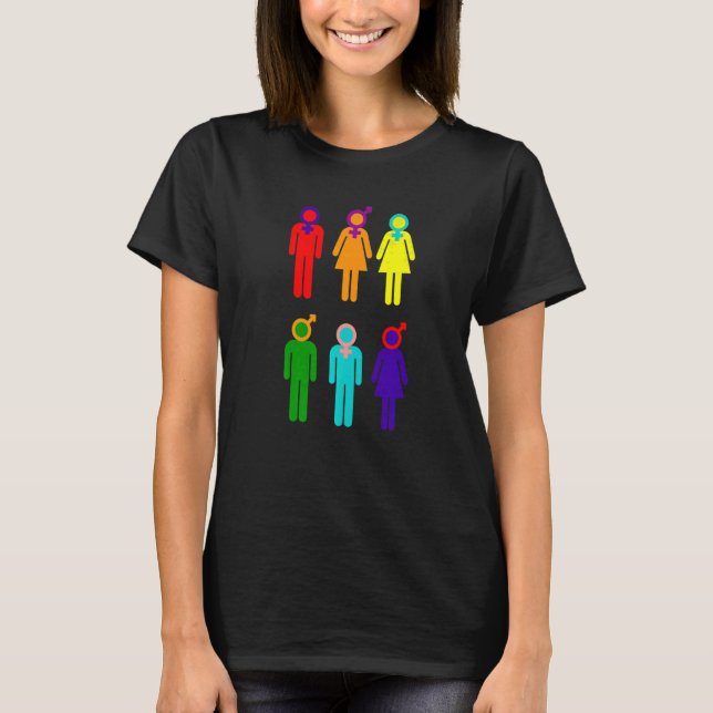 Camiseta Sexos Orgulho Lgbtq Arco-Íris Transgênero Bissexua (Frente)