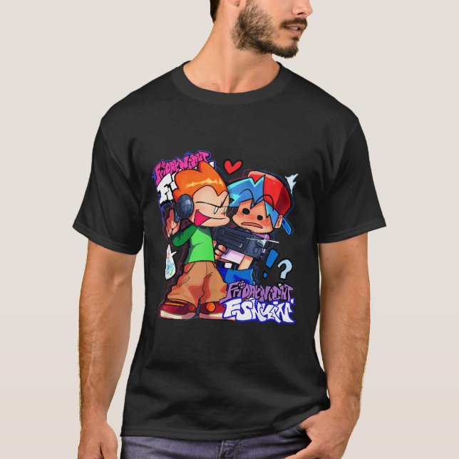 Camiseta Sexta-Feira À Noite, Funkin Namorado E Pico Funny (Frente)
