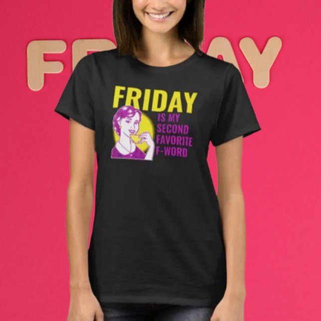 Camiseta Sexta-feira F-Palaavra: Dama do Chá Retro (Criador carregado)