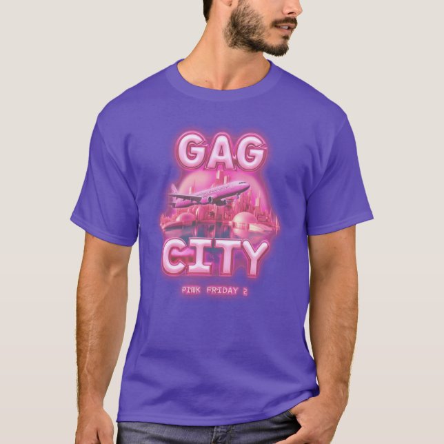 Camiseta sexta-feira rosa 2 garota da cidade gag (Frente)