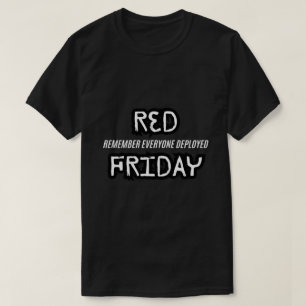 Camiseta sexta-feira vermelha lembre-se de todos implantado