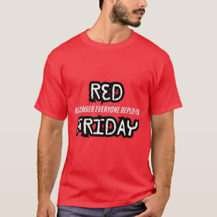 Camiseta sexta-feira vermelha lembre-se de todos implantado