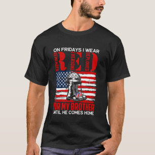 Camiseta Sexta-Feira VERMELHA Para O Meu Irmão Militar Vete