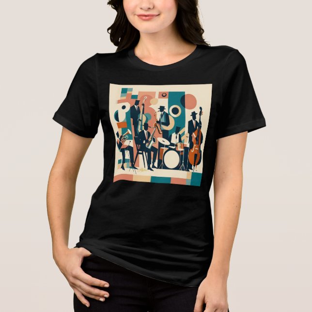 Camiseta Sexteto da Era do Jazz de Meados do Século (Frente)