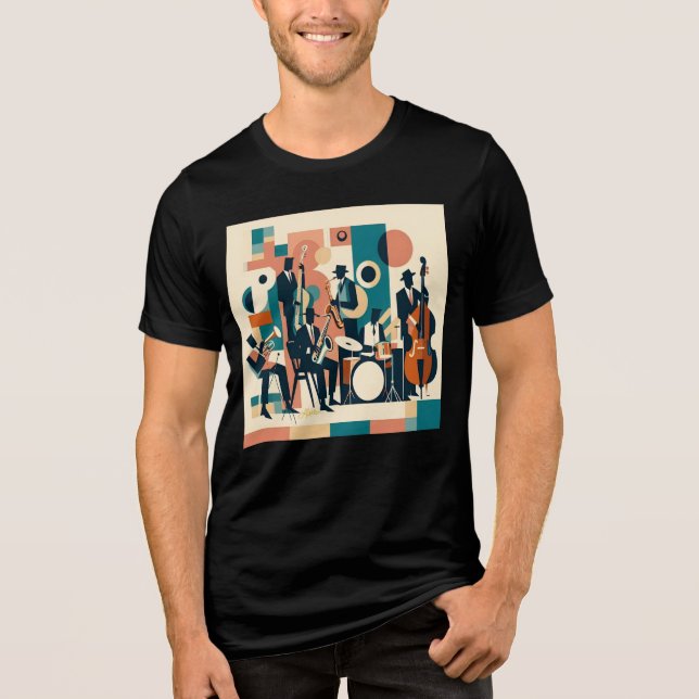 Camiseta Sexteto da Era do Jazz de Meados do Século (Frente)