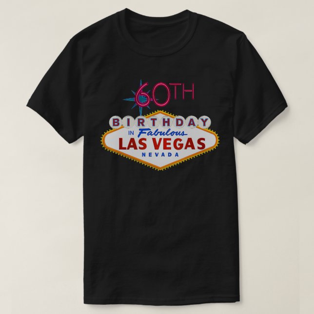 Camiseta Sexto aniversário em Las Vegas - Sinal de presente (Frente do Design)