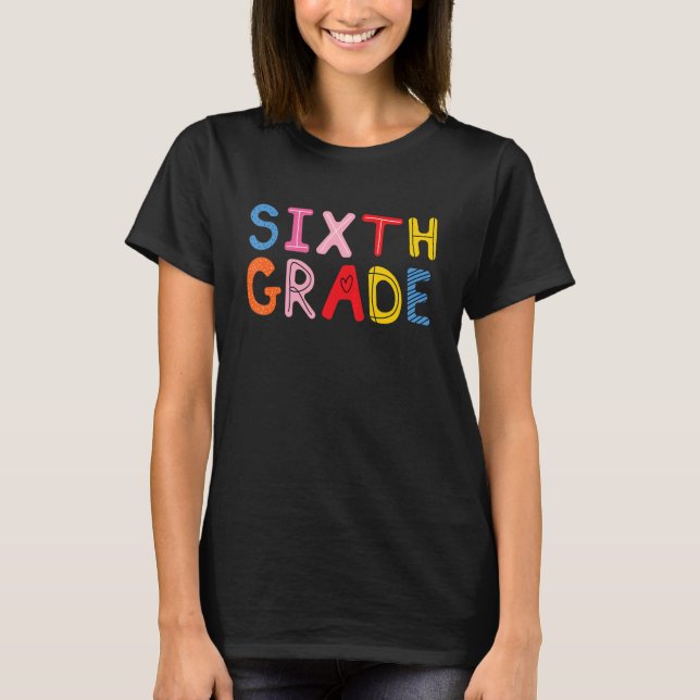 Camiseta Sexto Grau De 6 De Volta À Escola (Frente)