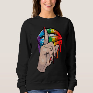 Camiseta Sexy Lips Rainbow Flag Gay Pride Month Lesbian Lgb