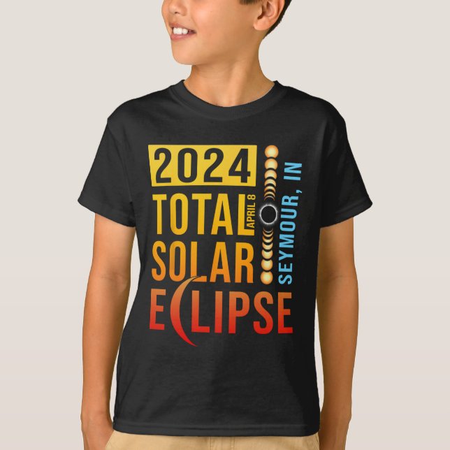 Camiseta Seymour Indiana Total Eclipse Solar 2024 (Frente)