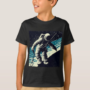 Camiseta SF - Astronauta no Spacewalk Woodcut 2