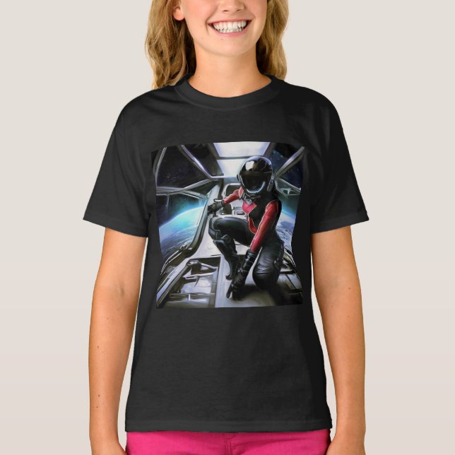 Camiseta SF Hero a bordo nave espacial 2 (Frente)