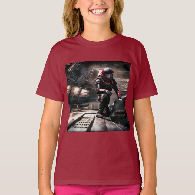 Camiseta SF Hero a bordo nave espacial 3 (Frente)