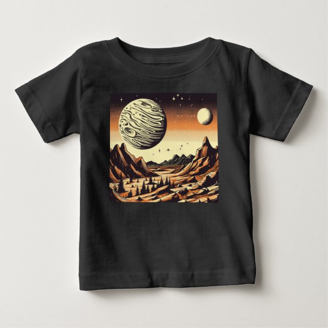 Camiseta SF Mars Landscape Woodcut 1 (Frente)