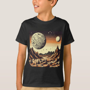 Camiseta SF Mars Landscape Woodcut 1