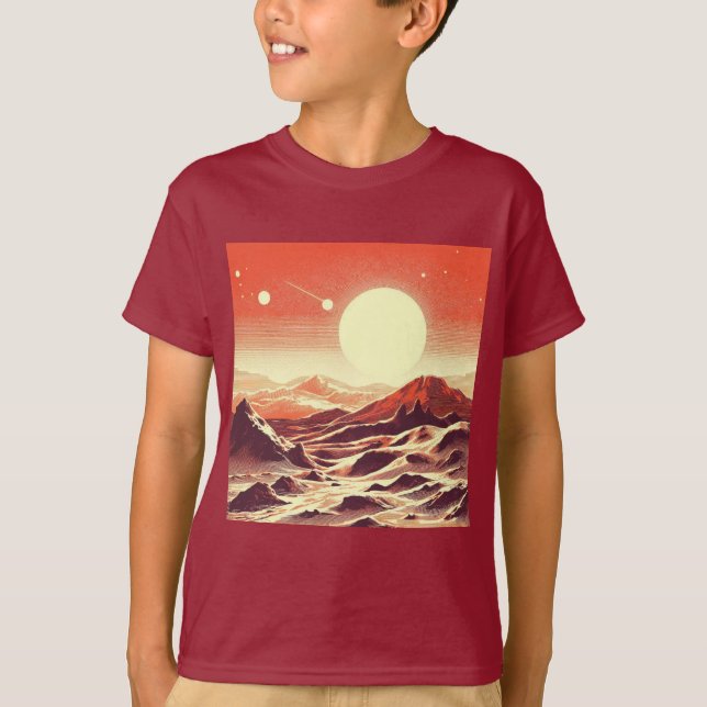 Camiseta SF Mars Landscape Woodcut 2 (Frente)