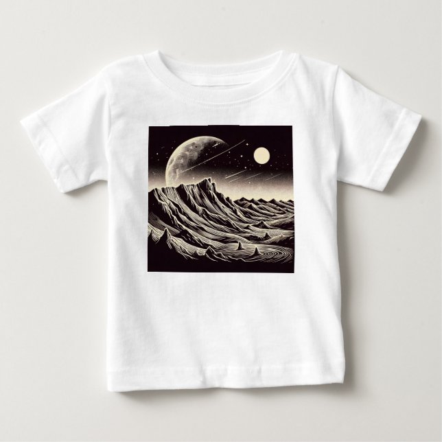 Camiseta SF Mars Landscape Woodcut 3 (Frente)