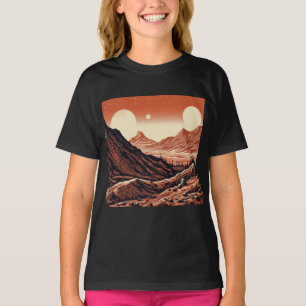 Camiseta SF Mars Landscape Woodcut 4
