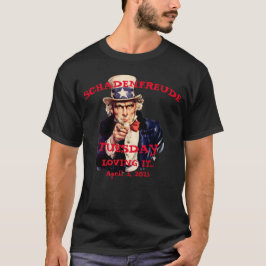 Camiseta Shadenfreude Terça-feira 2023 Trump Preso Tio Sam