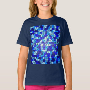 Camiseta Shades Of Blue Stained Glass by Shirley Taylor