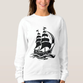 Camiseta Shadow Sailing Ship – Vintage Ocean Illustration