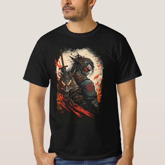 Camiseta Shadow Samurai - Guerreiro da Chama (Frente)