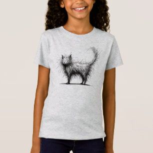 Camiseta Shagggy Cat Engraçado Minimalista