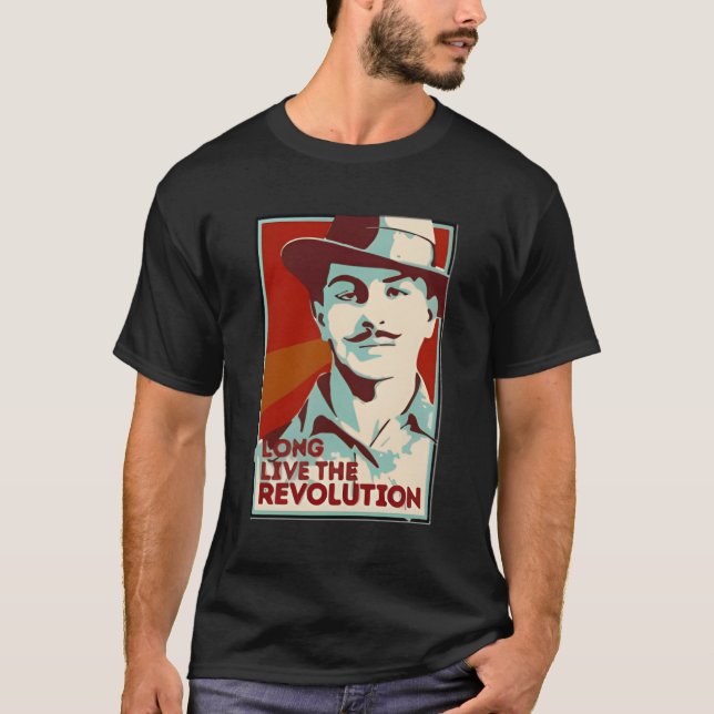 Camiseta Shaheed Bhagat Singh Revolução (Frente)