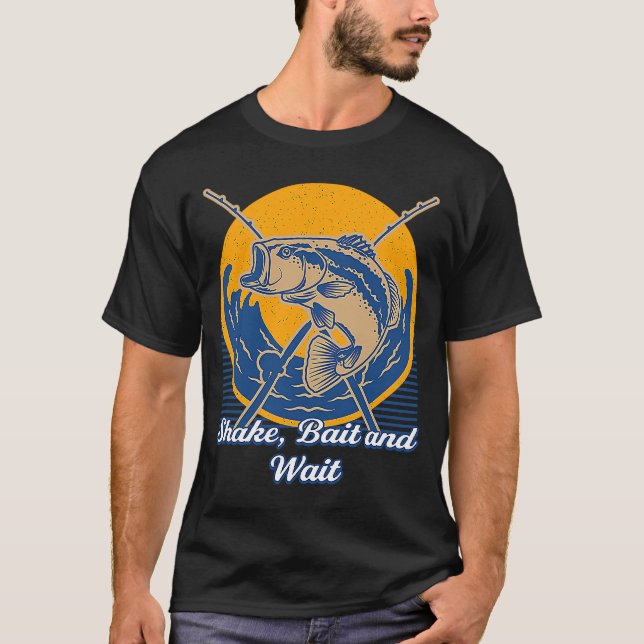 Camiseta Shait Bait e Wait Fish Lagos Pescadores Lagoa (Frente)