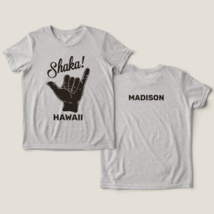 Camiseta Shaka de nome e localização personalizada
