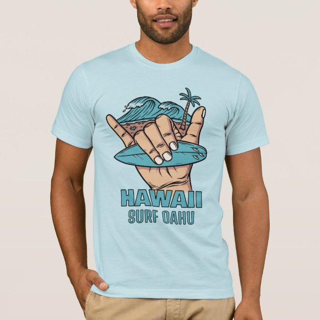 Camiseta Shaka do Surf de Localização e Nome Personalizado (Frente)