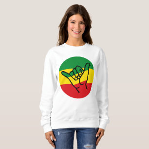 Camiseta Shaka Mão Com Cores De Reggae