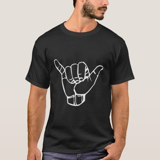Camiseta Shaka Sinal Surf Retro Hawaii Surfing Tee (Frente)
