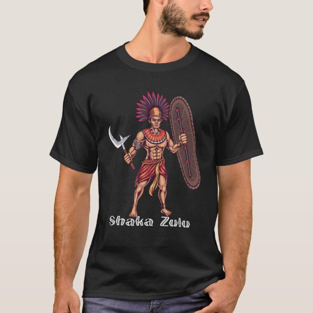Camiseta Shaka Zulu líder guerreiro africano Rei africano J (Frente)